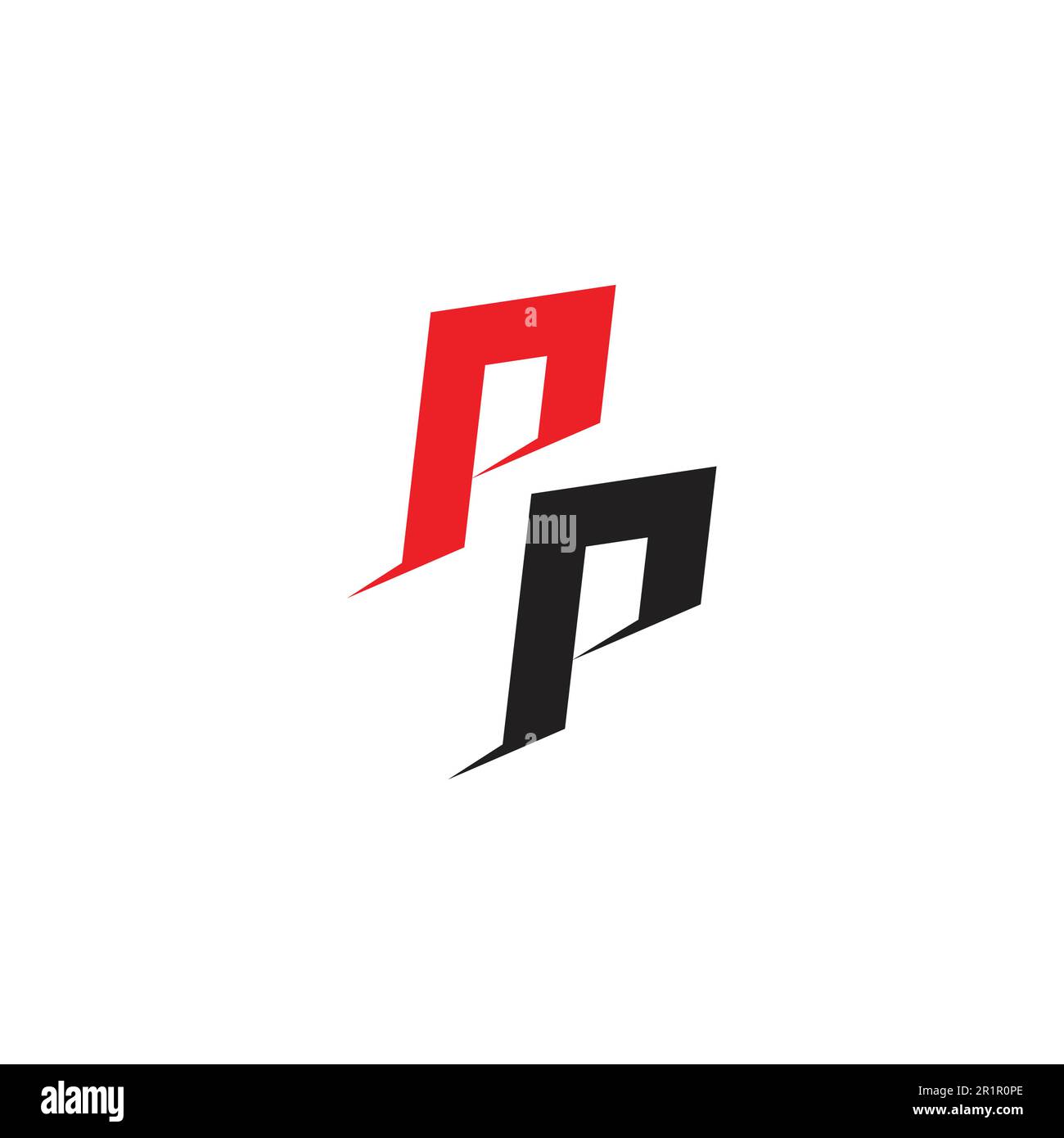letter pp colorful geometric slice logo vector Stock Vector