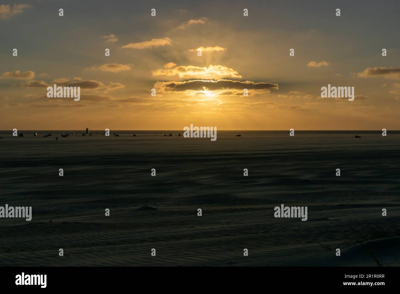 Denmark, Romo, beach, sunset, vastness Stock Photo