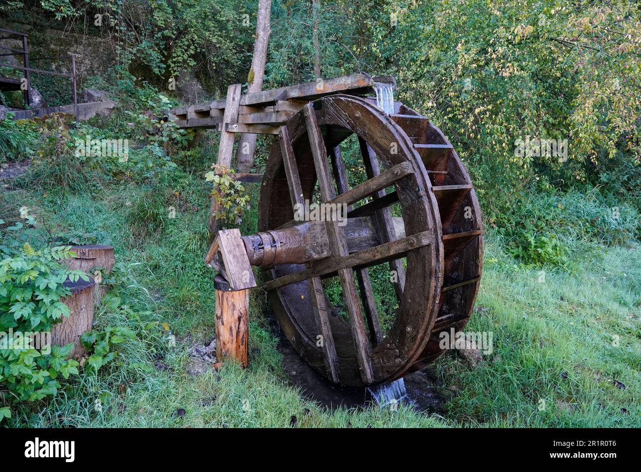 Austria, Upper Austria, Ach, Mühlenviertel, water mills, mill wheel, water wheel Stock Photo