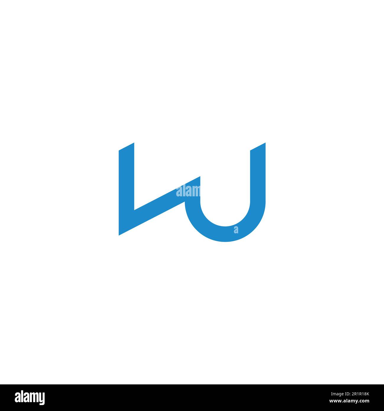 letter vw simple linked line geometric line logo vector Stock Vector