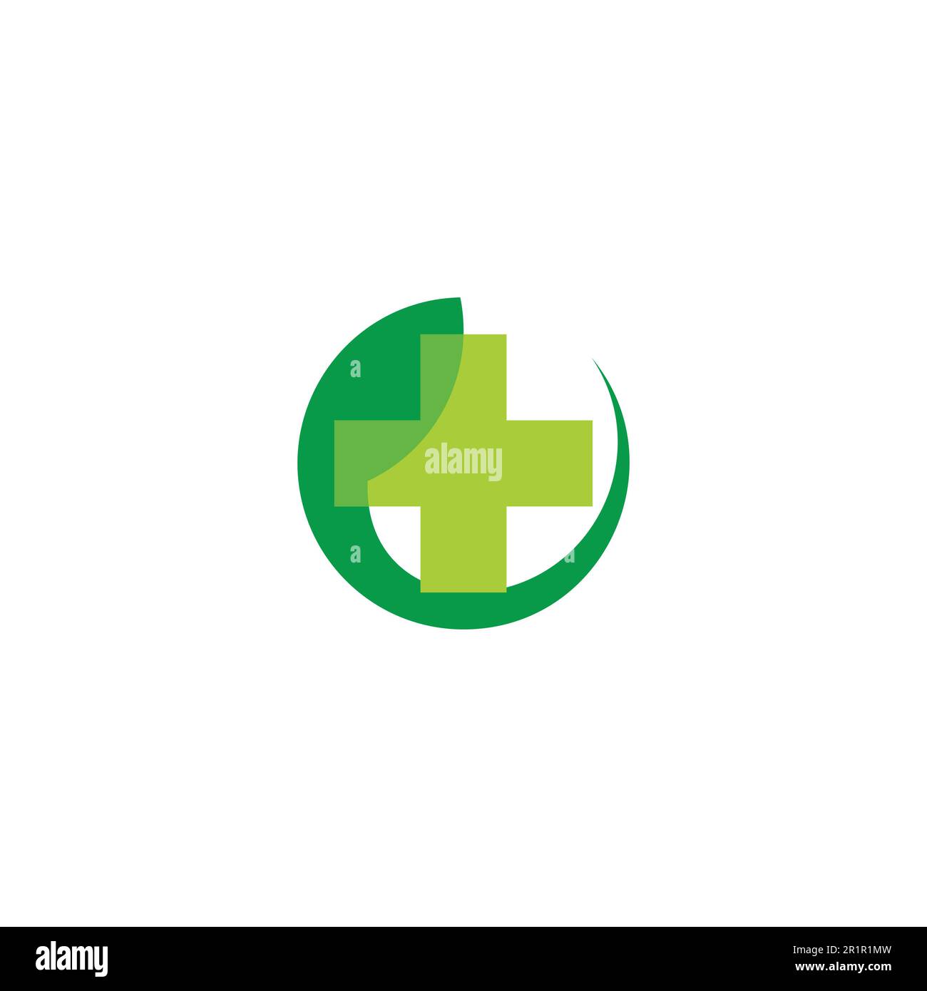 circle gradient leaf plus medical logo vector Stock Vector