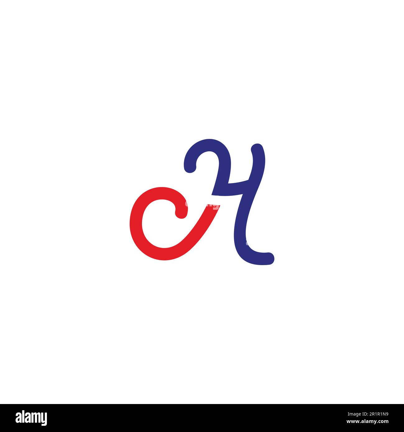 letter jh spiral loop colorful logo vector Stock Vector