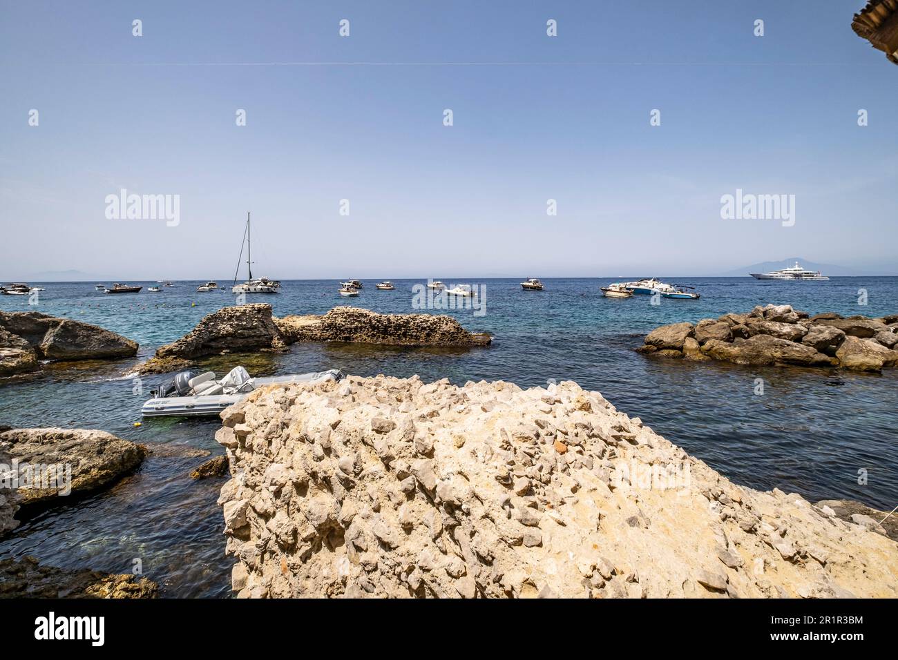 La Canzone del Mare bathing establishment on Capri, Capri Island, Gulf of Naples, Campania, Italy, Europe Stock Photo