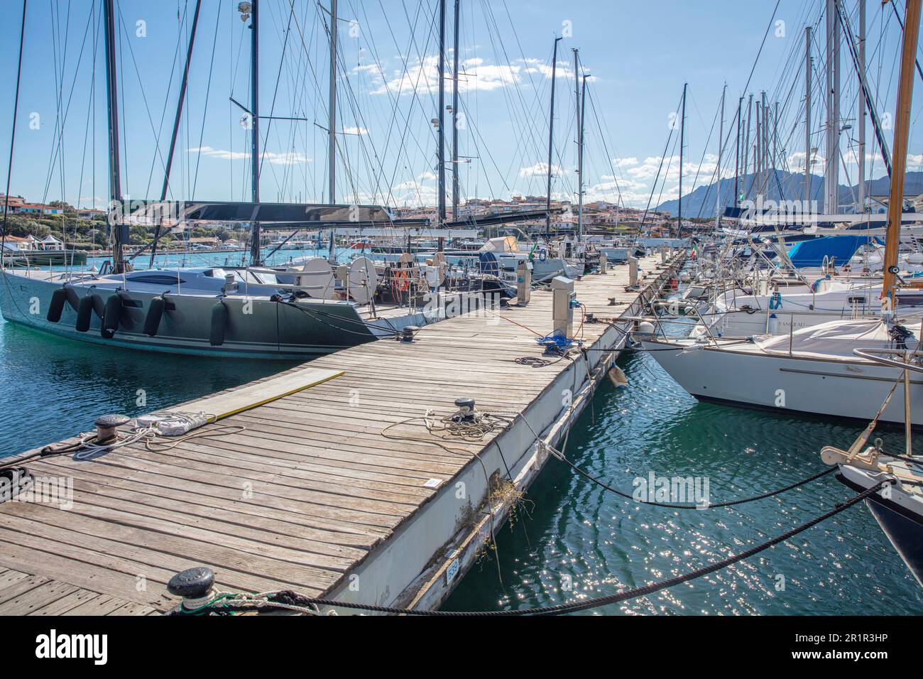 Italy, Sardinia, Emerald Coast, Costa Smeralda, marina, Stock Photo