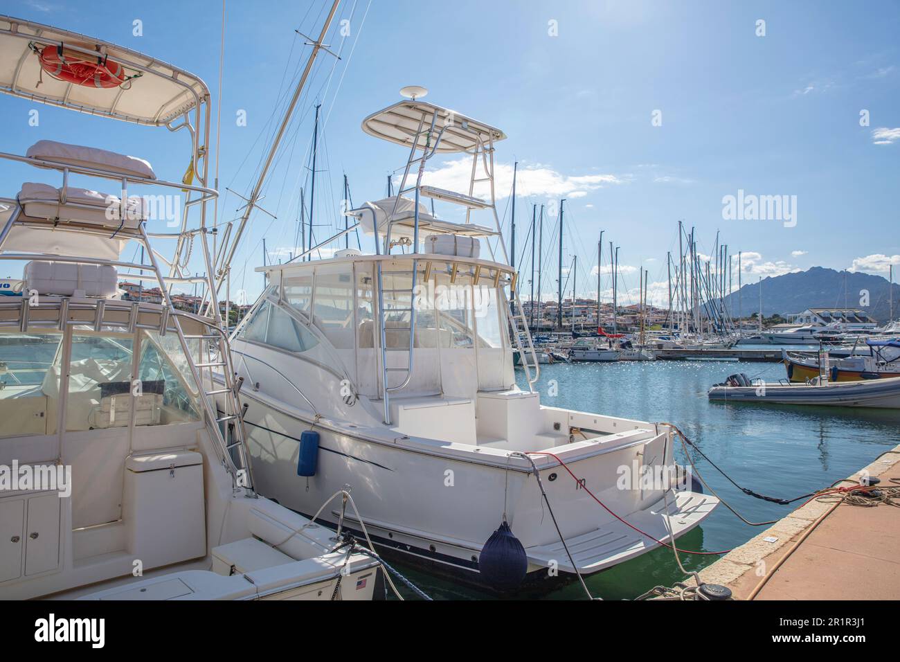 Italy, Sardinia, Emerald Coast, Costa Smeralda, marina, Stock Photo