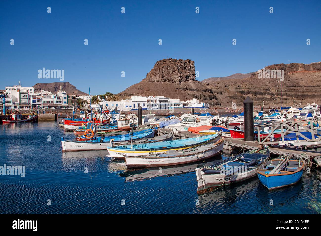 Port of Agaete in Gran Canaria, Spain - Stock Image
