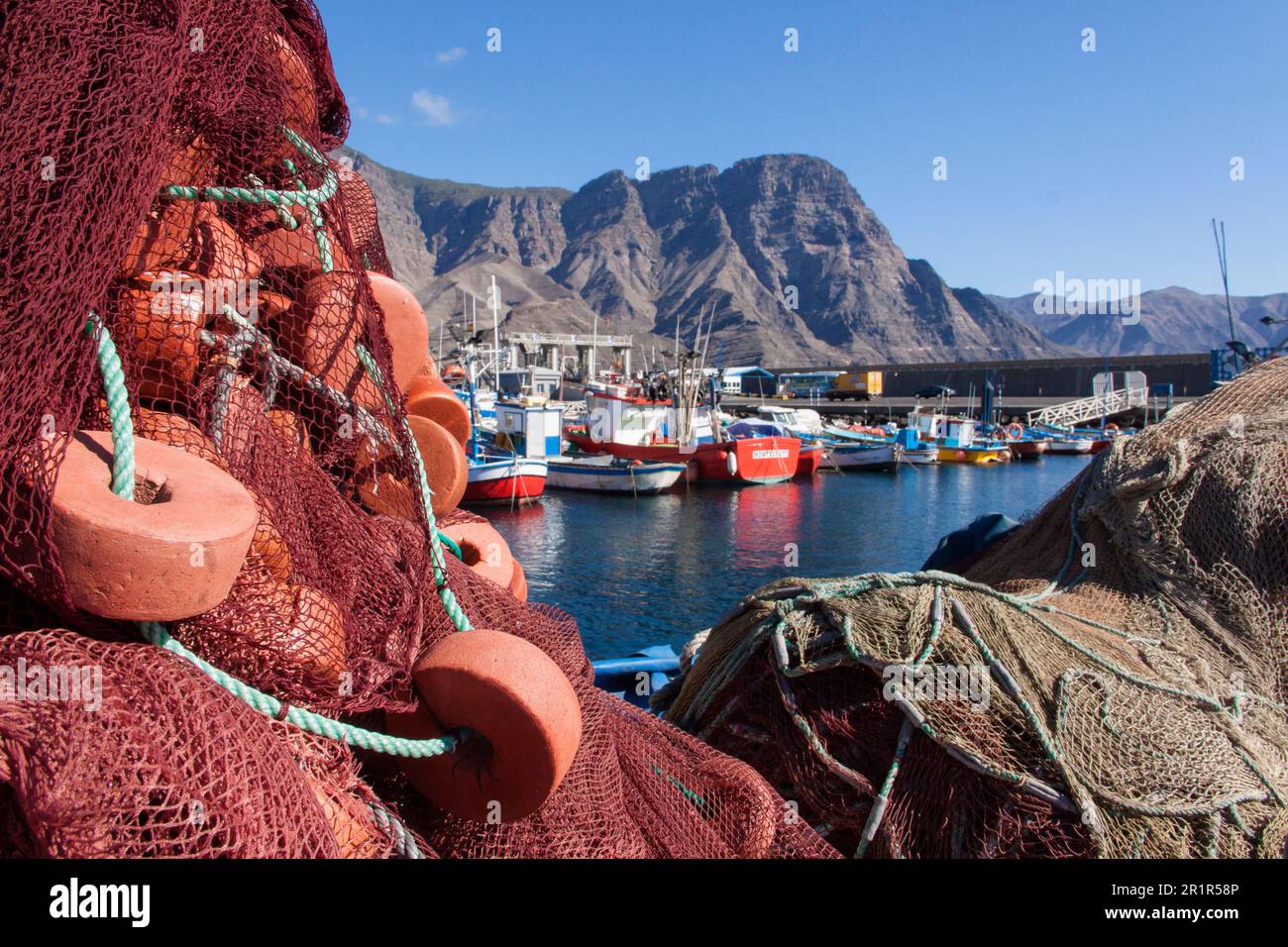 Agaete fishing port, Gran Canaria Stock Photo
