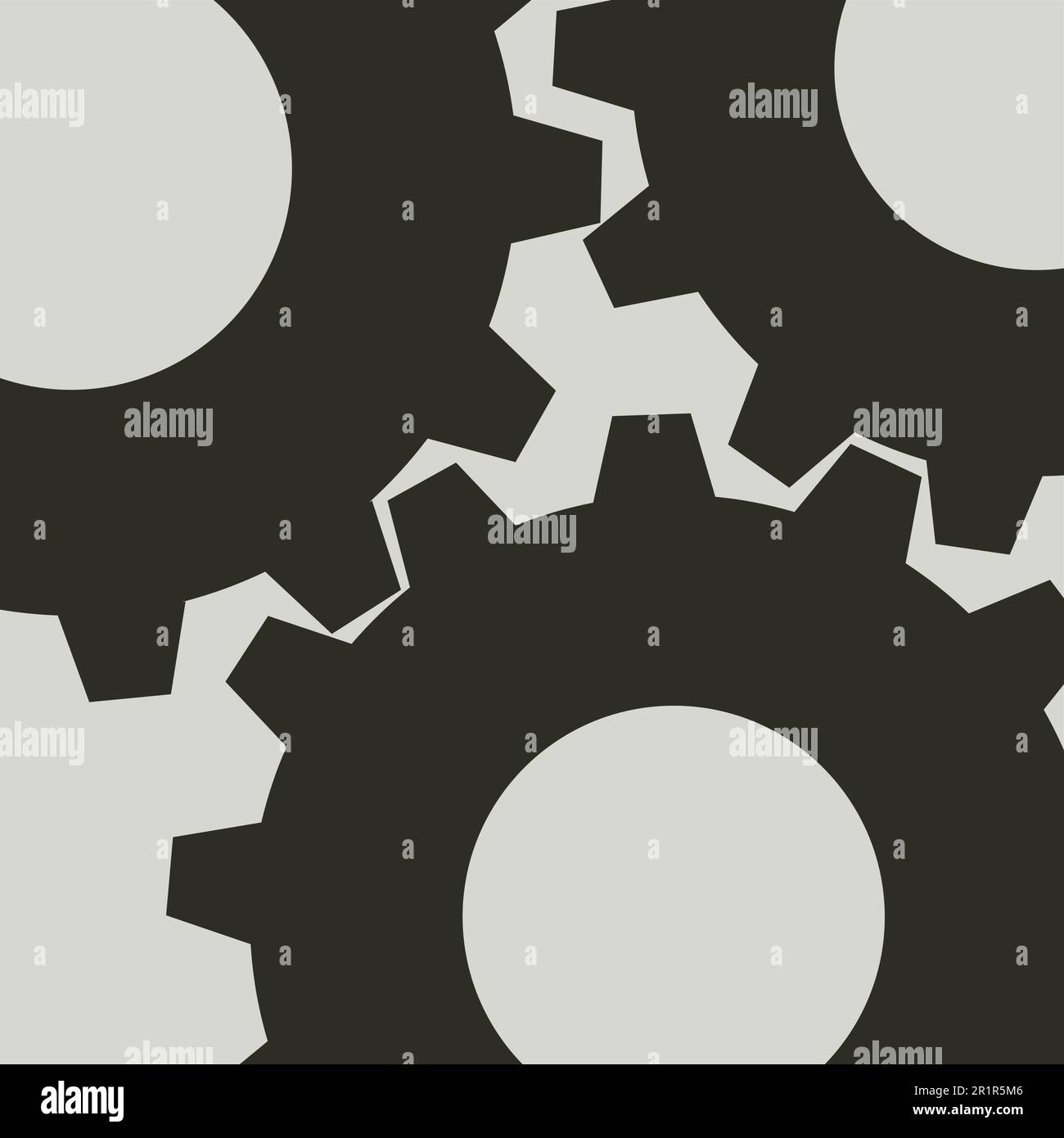 Vector graphic of black gears for industrial background or process