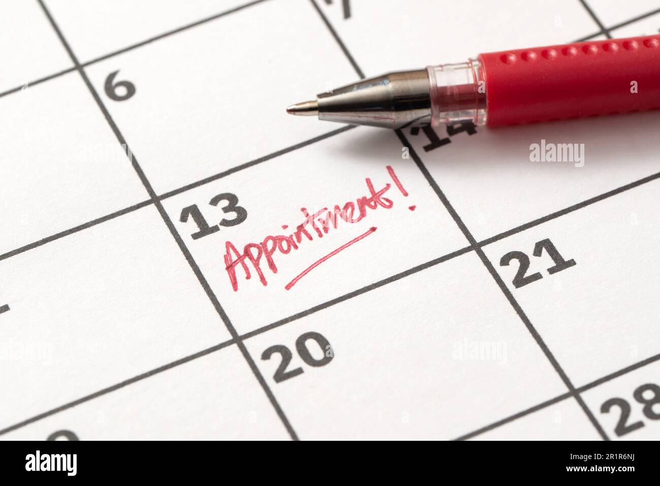 Appointment concept on calendar Stock Photo