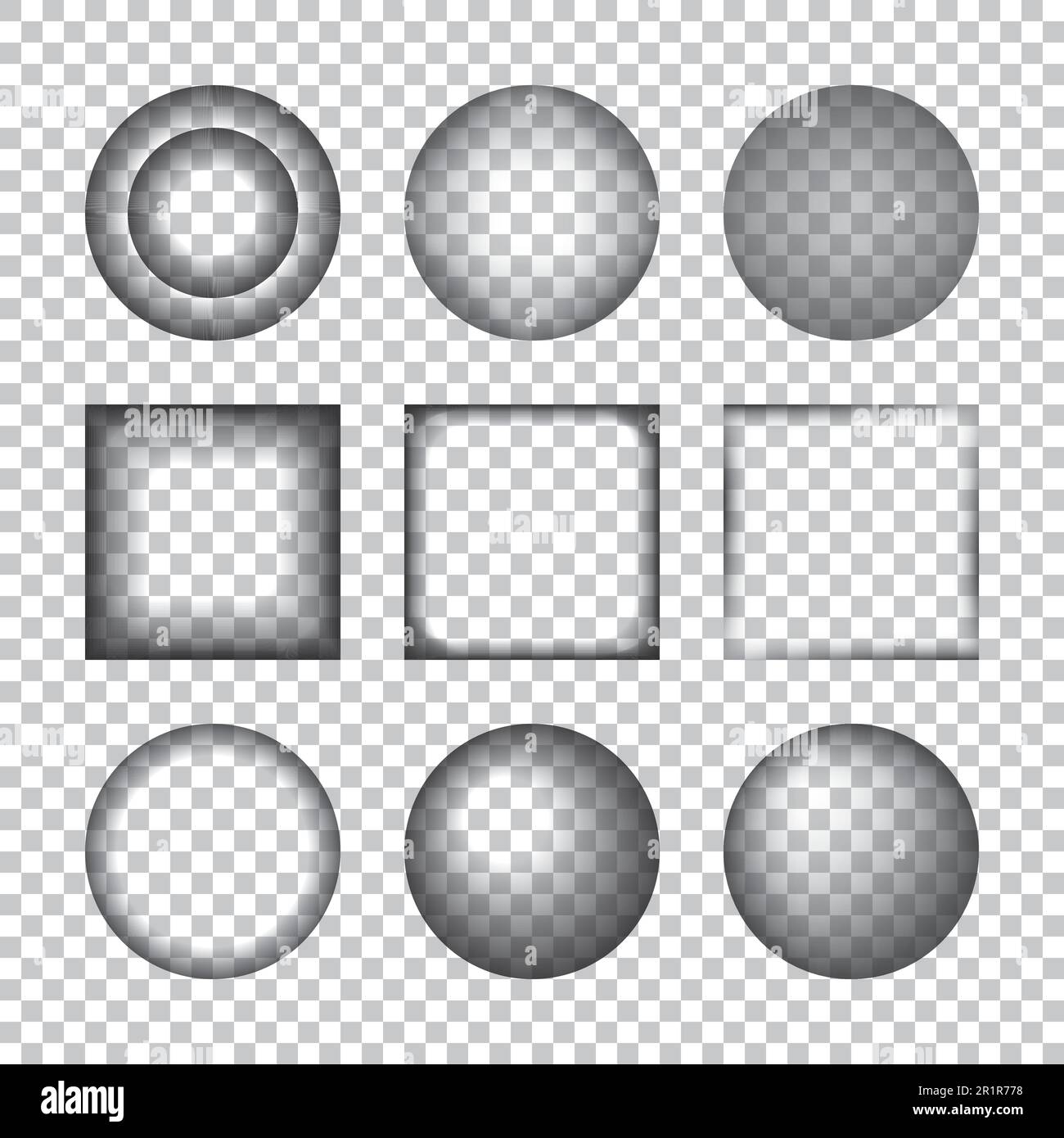 Transparent Realistic Shadow Effects. Vector illustration. Design Elements on Checkered Background Stock Vector