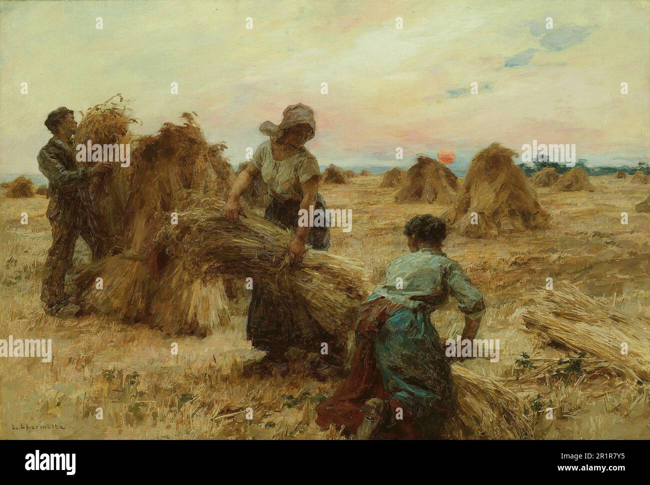 The Harvesters Date: 1888/89 Artist: Léon Augustin Lhermitte French, 1844-1925 Stock Photo