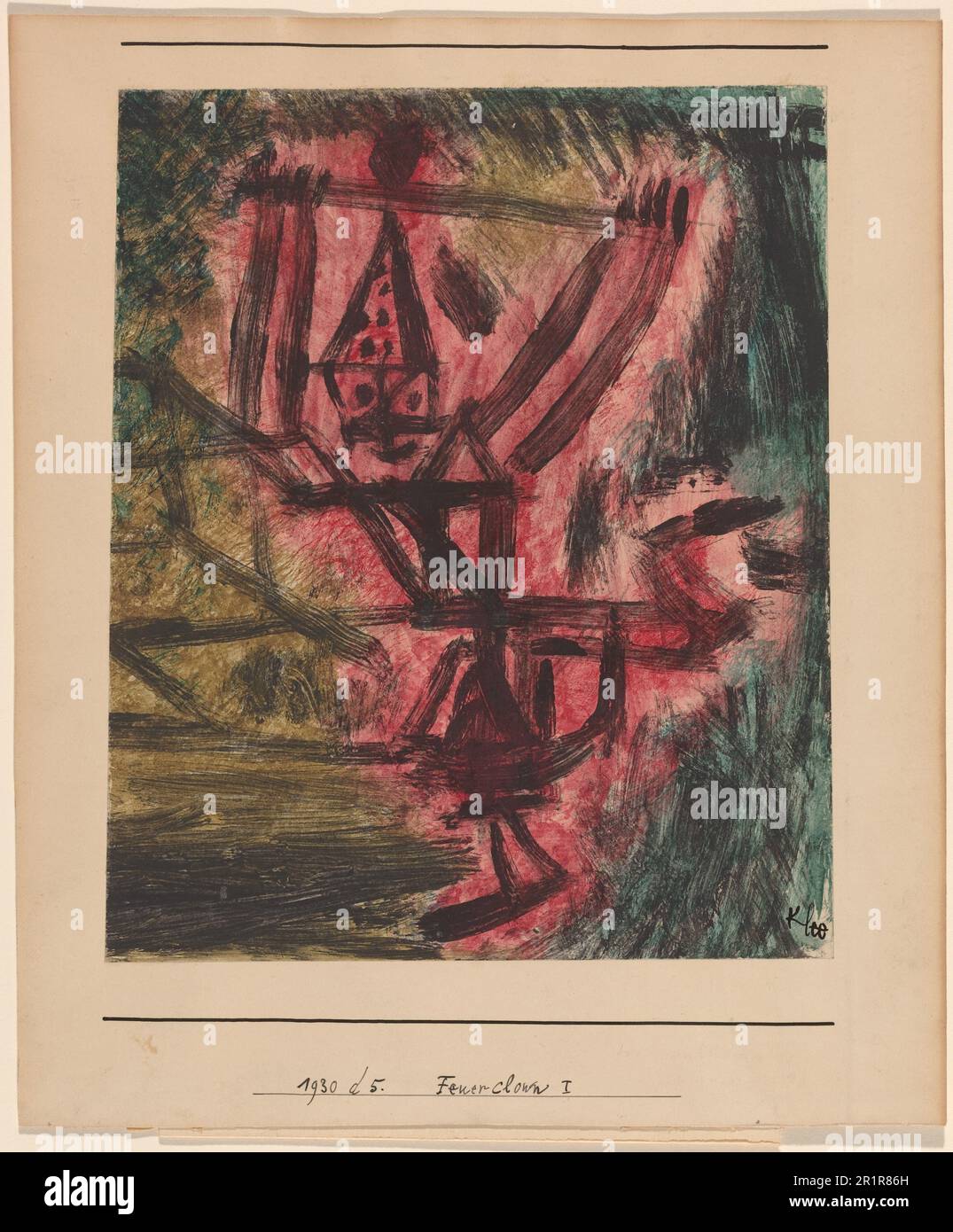 Paul Klee Feuer Clown I (Fire Clown) 1921 watercolor on paper, laid down on cardboard Stock Photo