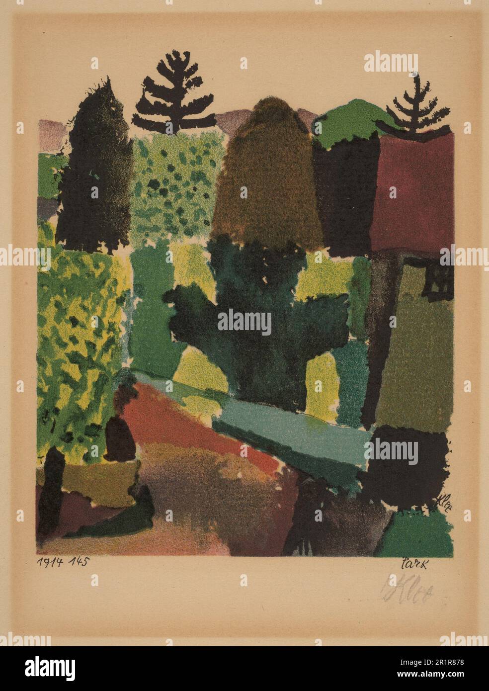 Paul Klee Park 1920 color lithographic facsimile on laid paper Gift of Mrs. John Alexander Pope Stock Photo