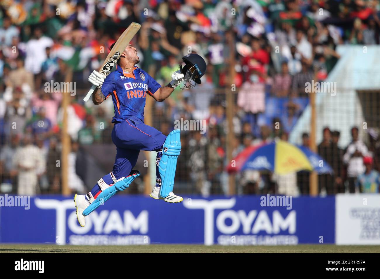 Indian batter Ishan Kishan celebrates his ODI fastest double century by ...