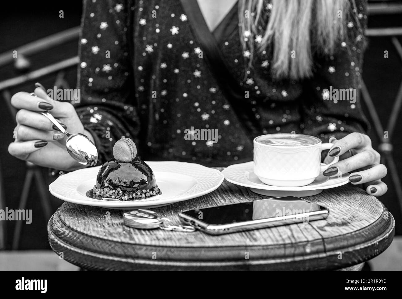 Hot latte cake Black and White Stock Photos Images Alamy