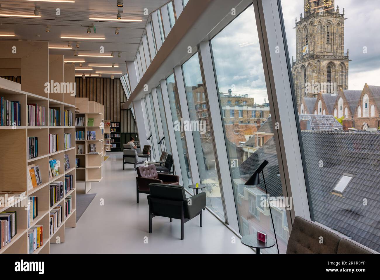 Groningen Library Groningen, The Netherlands - July 7, 2022: Interior modern Forum ...