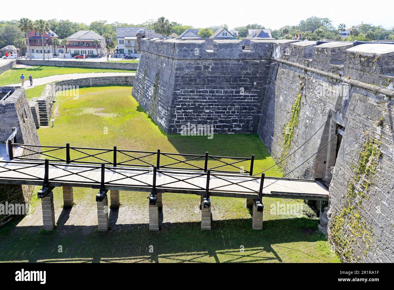 The Castillo de San Marcos (Spanish for 'St. Mark's Castle') is the oldest masonry fort in the continental United States; it is located on the western Stock Photo