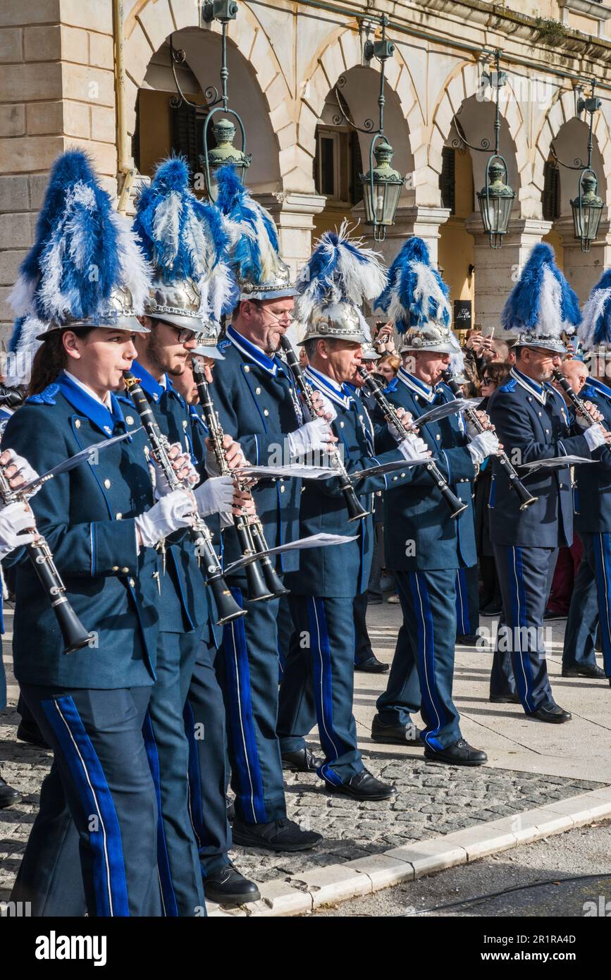 players, Mantzaros marching band at procession, Holy Saturday
