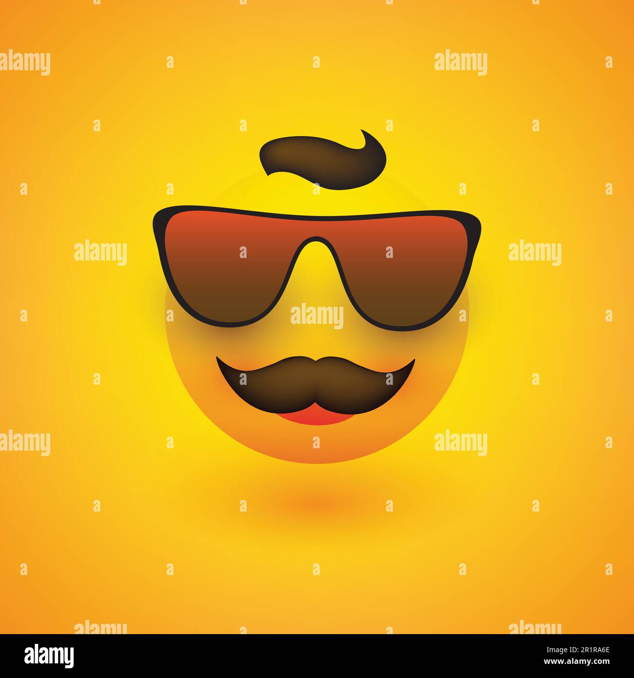 Smiley Face With Sunglasses And Mustache