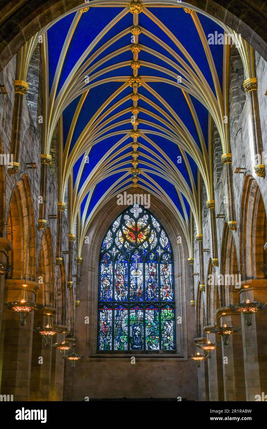 St Giles Cathedral Ceiling, Edinburgh, Scotland Stock Photo