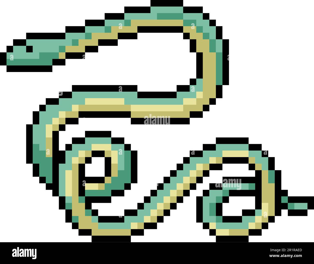 pixel art of long green snake Stock Vector Image & Art - Alamy