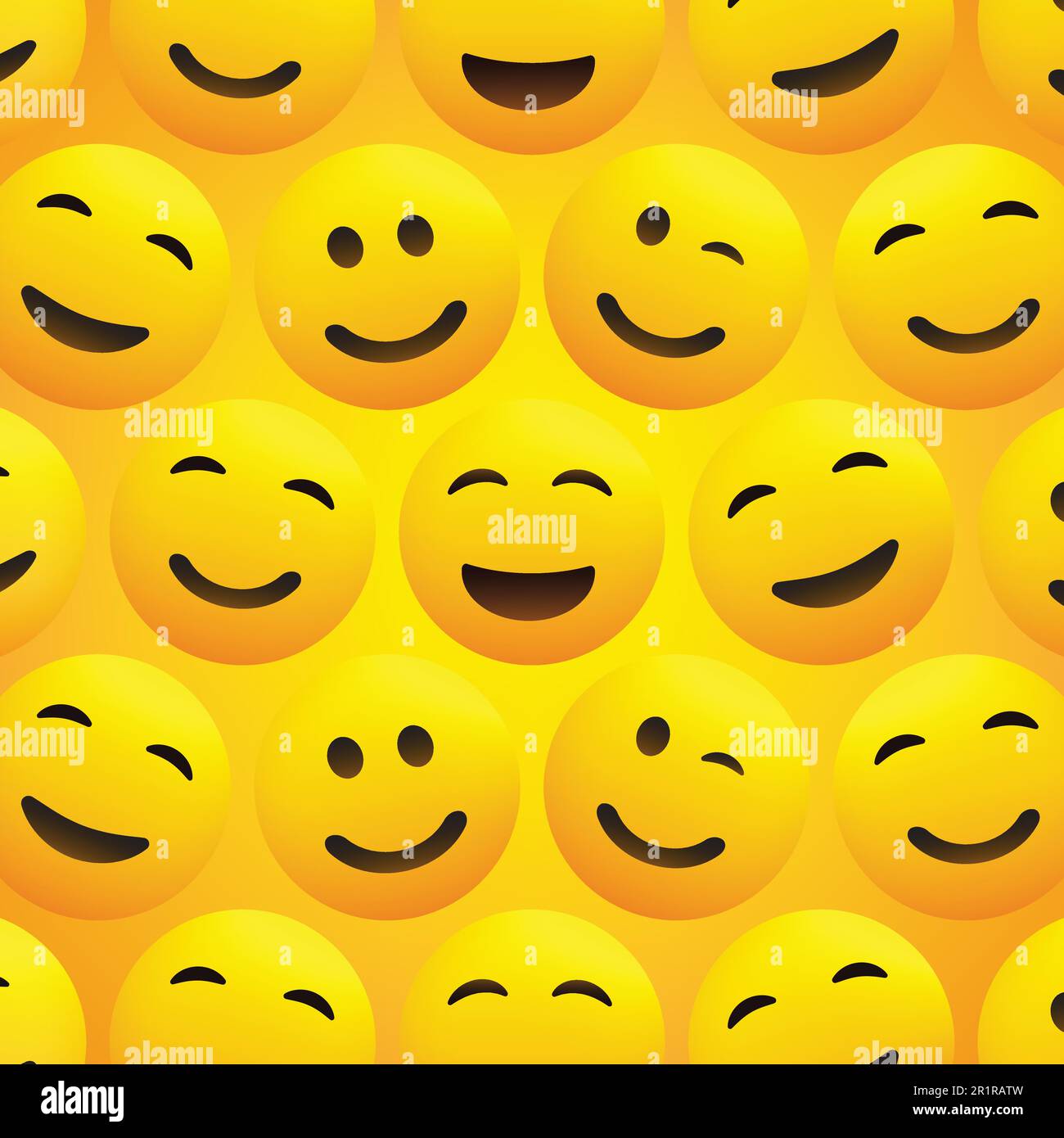 Yellow Smiling Faces - Emoji Pattern Background Stock Vector Image ...