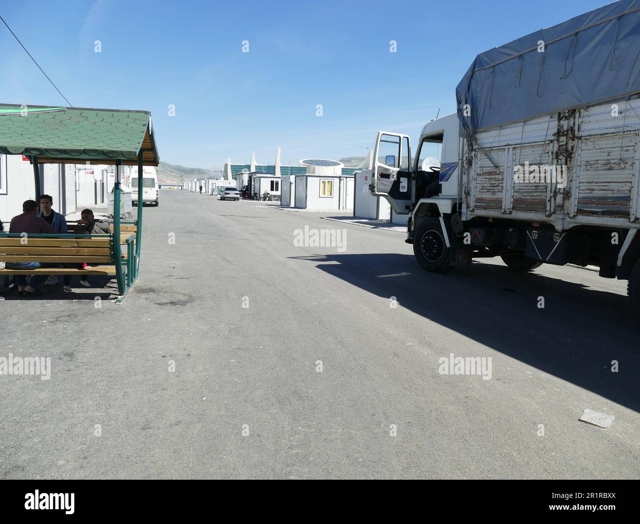 ADIYAMIN, TURKEY - MAY 4, 2023 - Container city built for peope displaced from the February earthquake, Adiyaman, Turkey Stock Photo