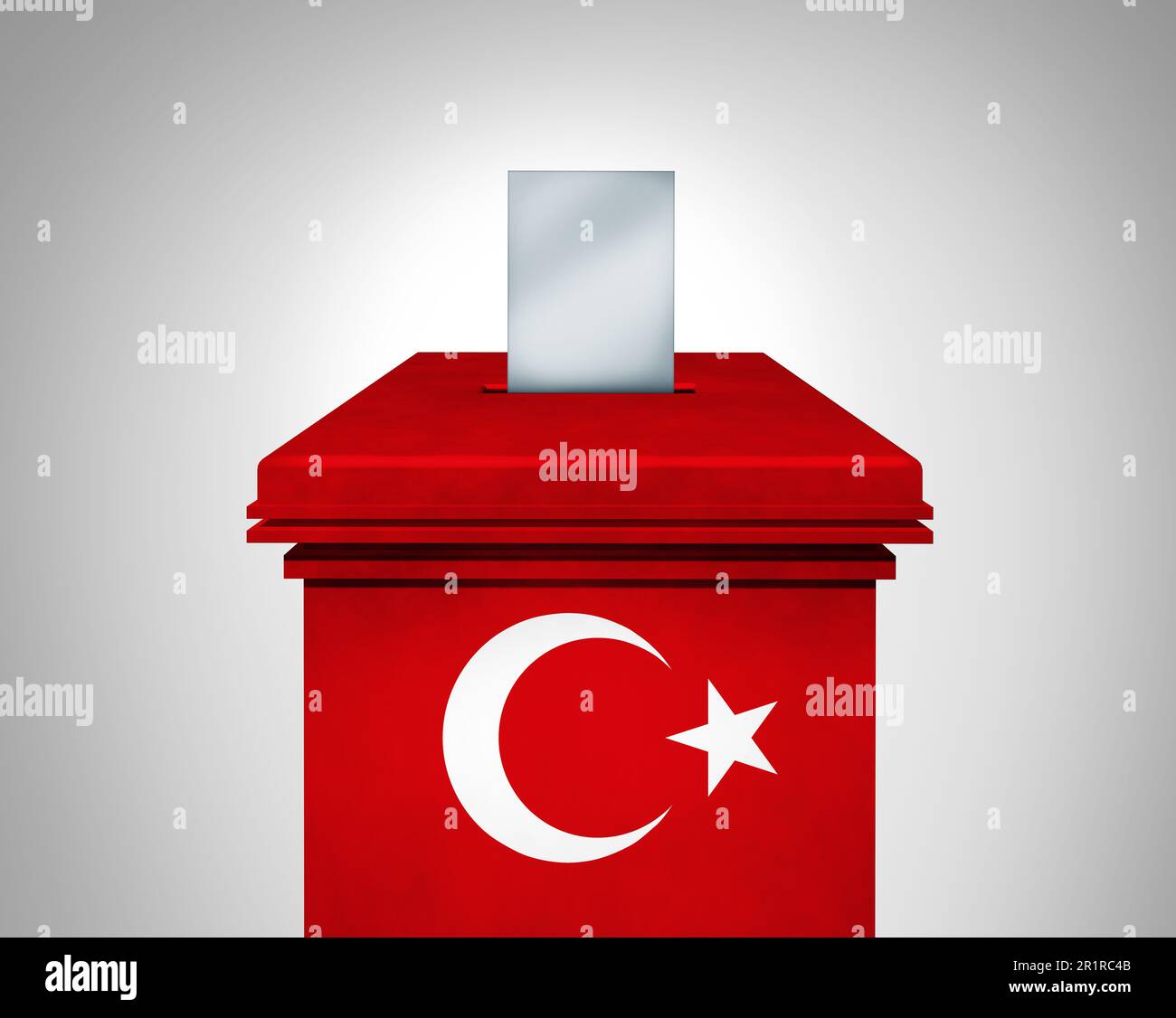 Turkey election vote and Turkish votes or Republic of Türkiye election voters voting for president or national elections. Stock Photo