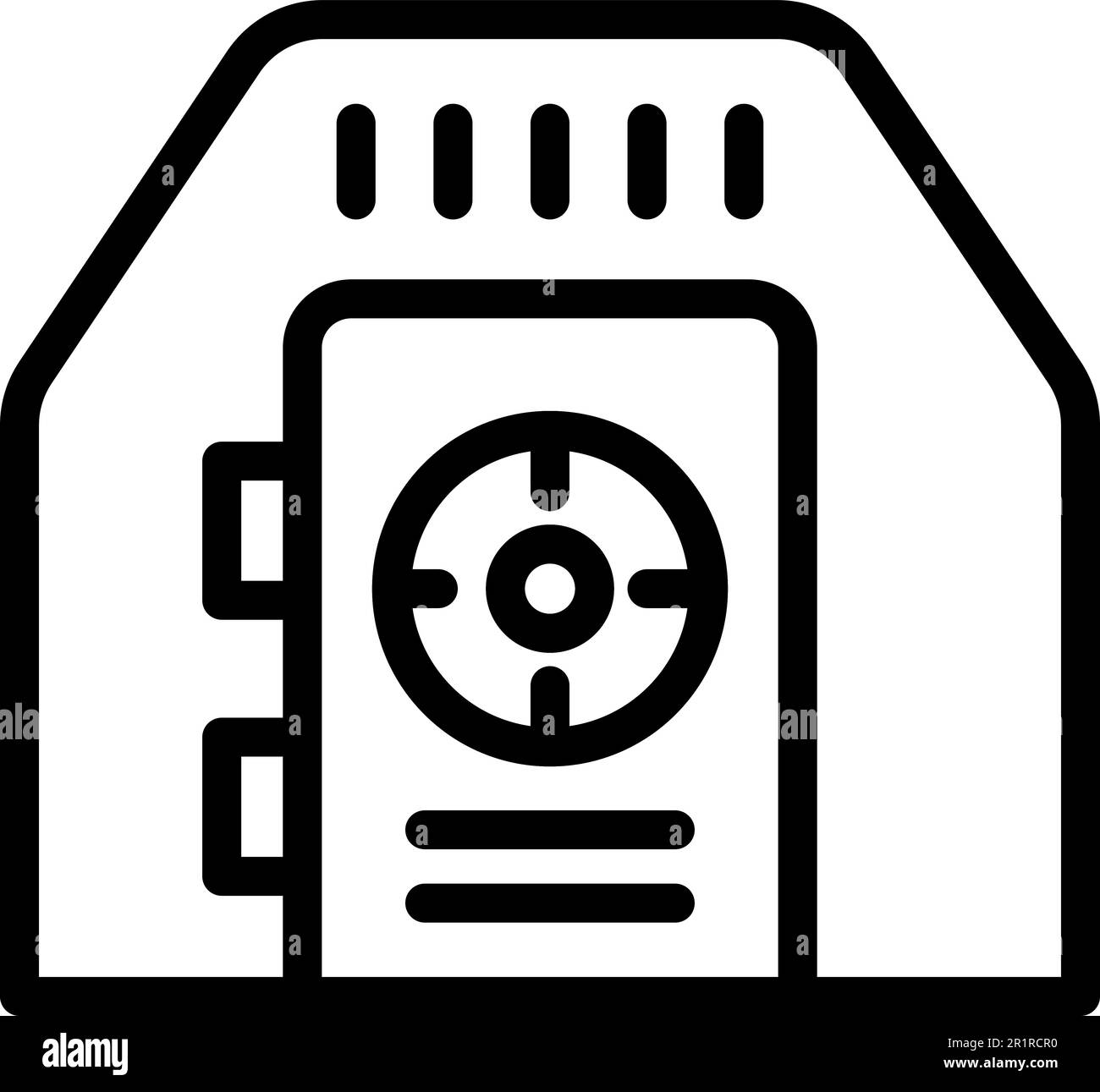 Bomb shelter house icon outline vector. Defense protection. Room bunker Stock Vector