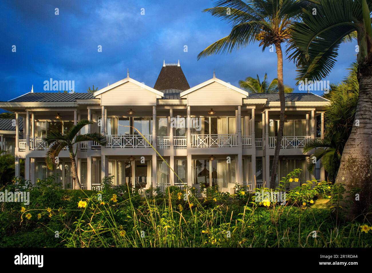 Heritage Awali luxury five stars hotel in the south of Mauritius in Bel Ombre beach, Mauritius island. Stock Photo