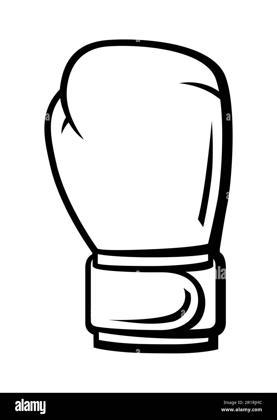 Boxing glove illustration. Box club item. Sport object in cartoon style
