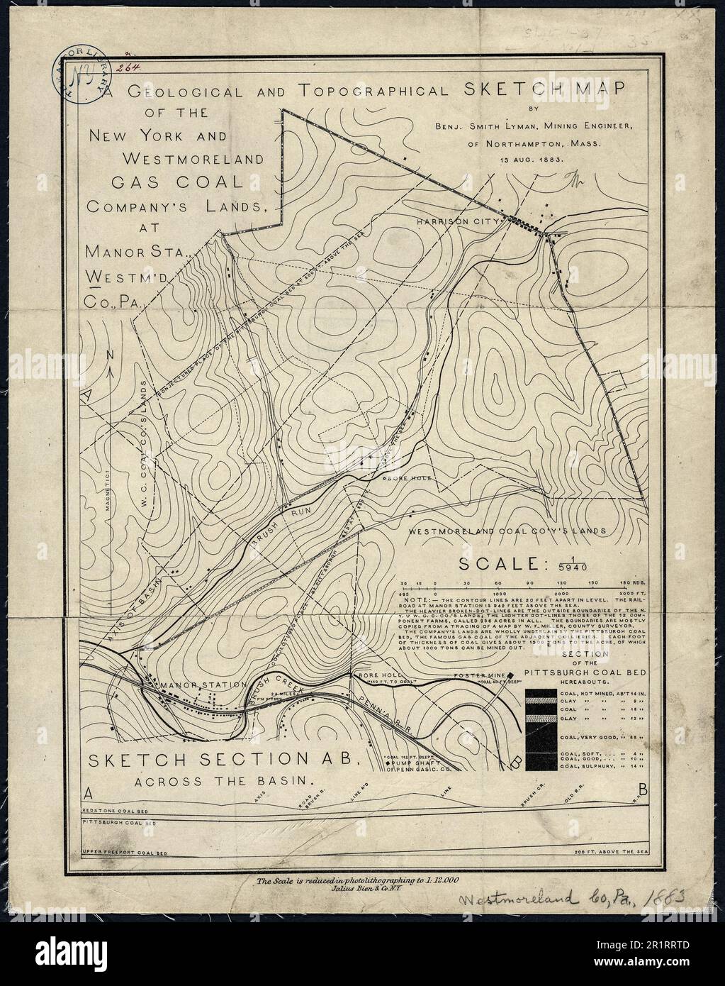 A geological and topographical sketch map of the New York and