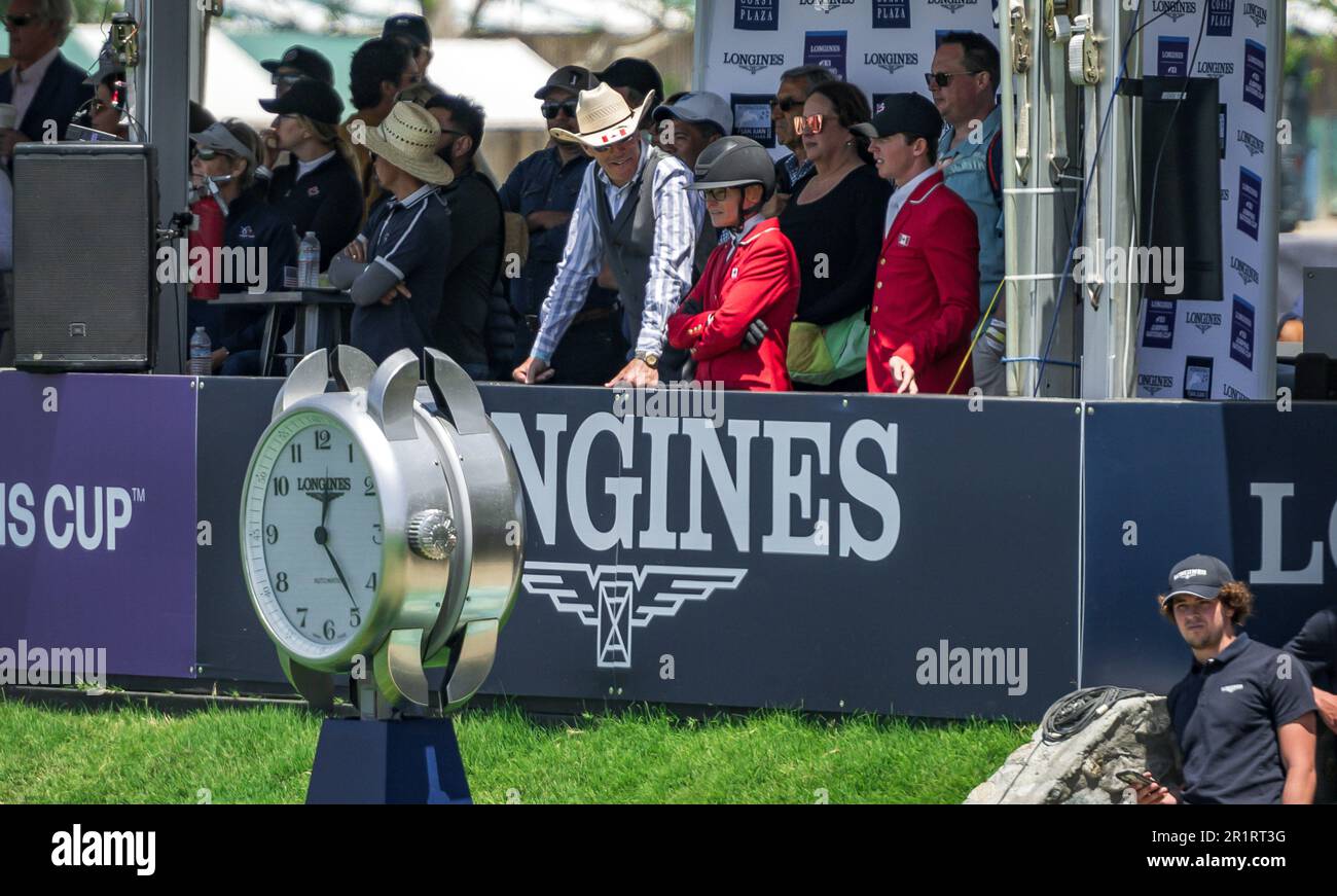 Team Canada members from left to right, Ian Millar, Eyrnn Ballard and Sam Walker watch the