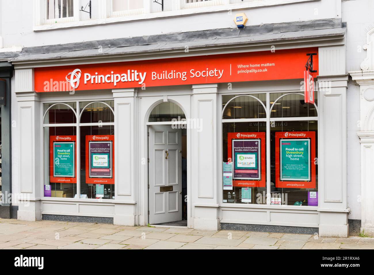 Shrewsbury, UK - May 4, 2023 - Facade of Principality Building Society ...