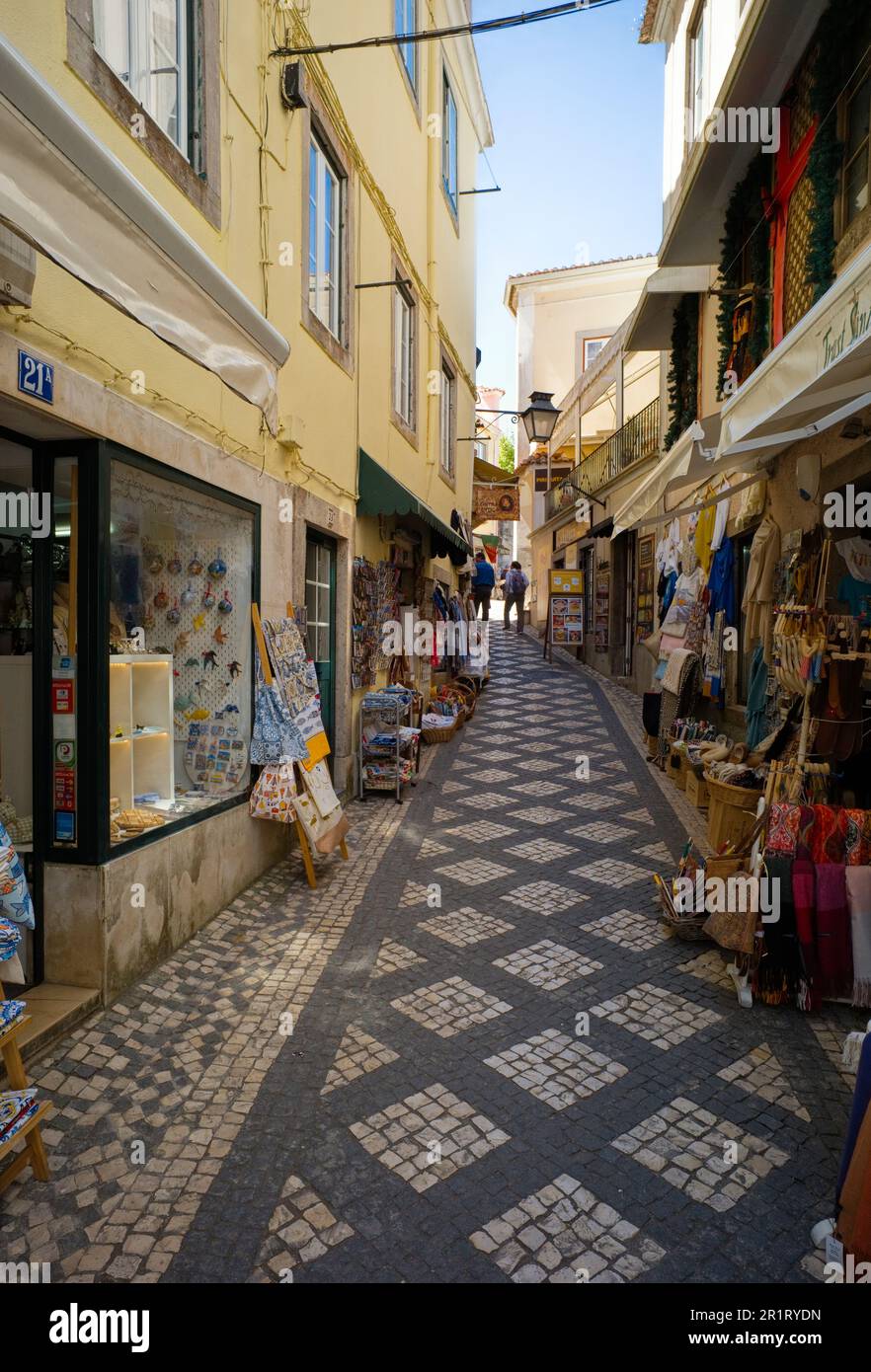 Gift shops abound in the narrow lanes of Sintra, Portugal Stock Photo Alamy