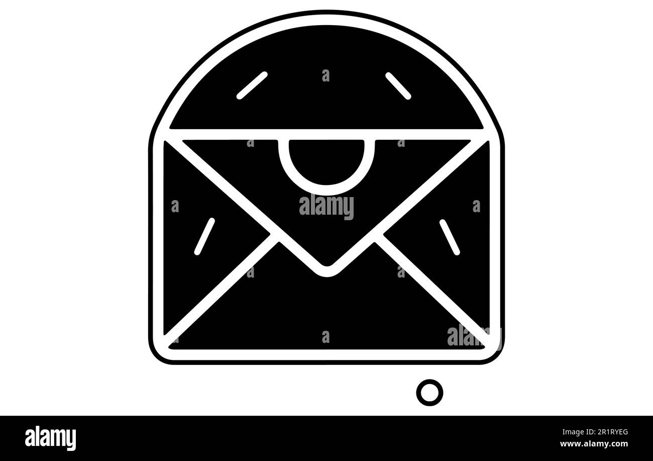Outline email icon isolated on grey background.Email icon flat design