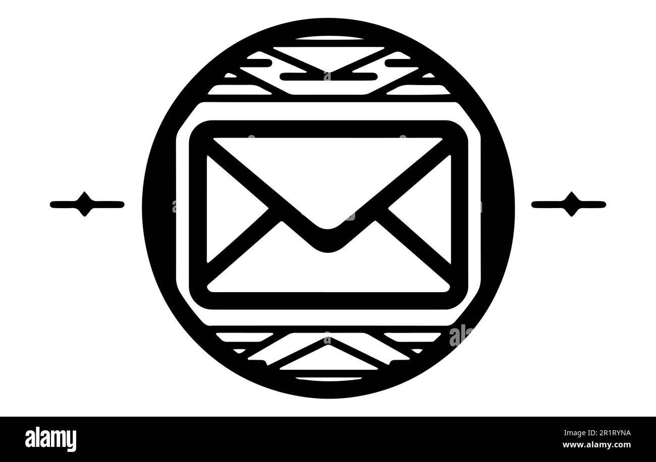 Outline email icon isolated on grey background.Email icon flat design