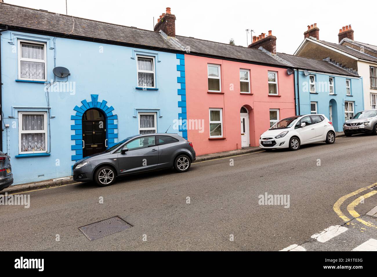 Narberth, Pembrokeshire, Wales, UK, Narberth town, towns, coloured
