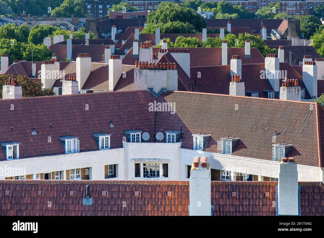 London, EnglandAugust 2022 High level view over distinct architecture