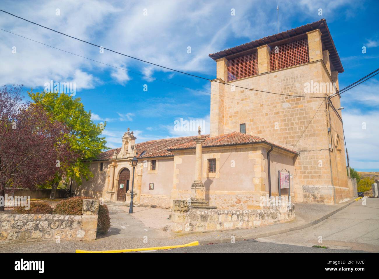 Facade of San Miguel church. San Miguel de Bernuy, Segovia province, Castilla Leon, Spain. Stock Photo