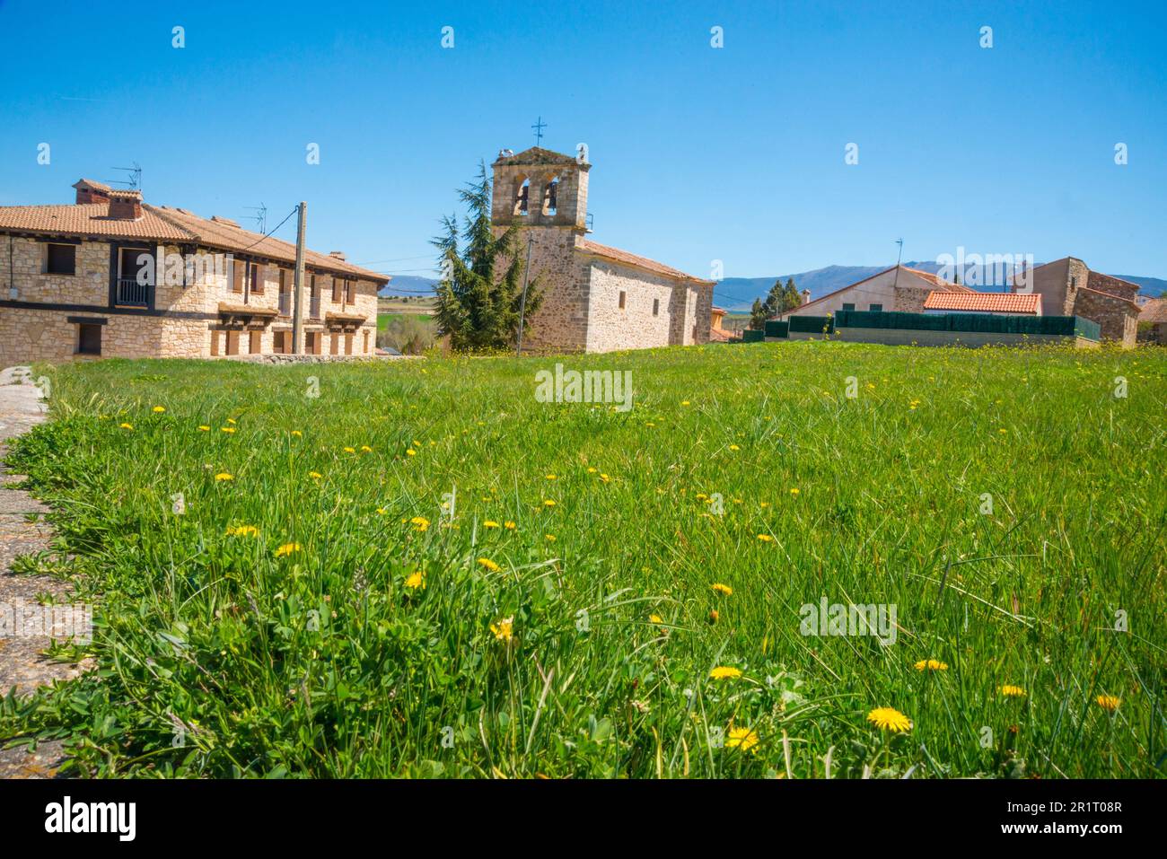 Overview. Cerezo de Abajo, Segovia province, Castilla Leon, Spain. Stock Photo