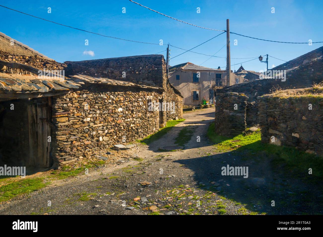 Street. El Muyo, Segovia province, Castilla Leon, Spain. Stock Photo