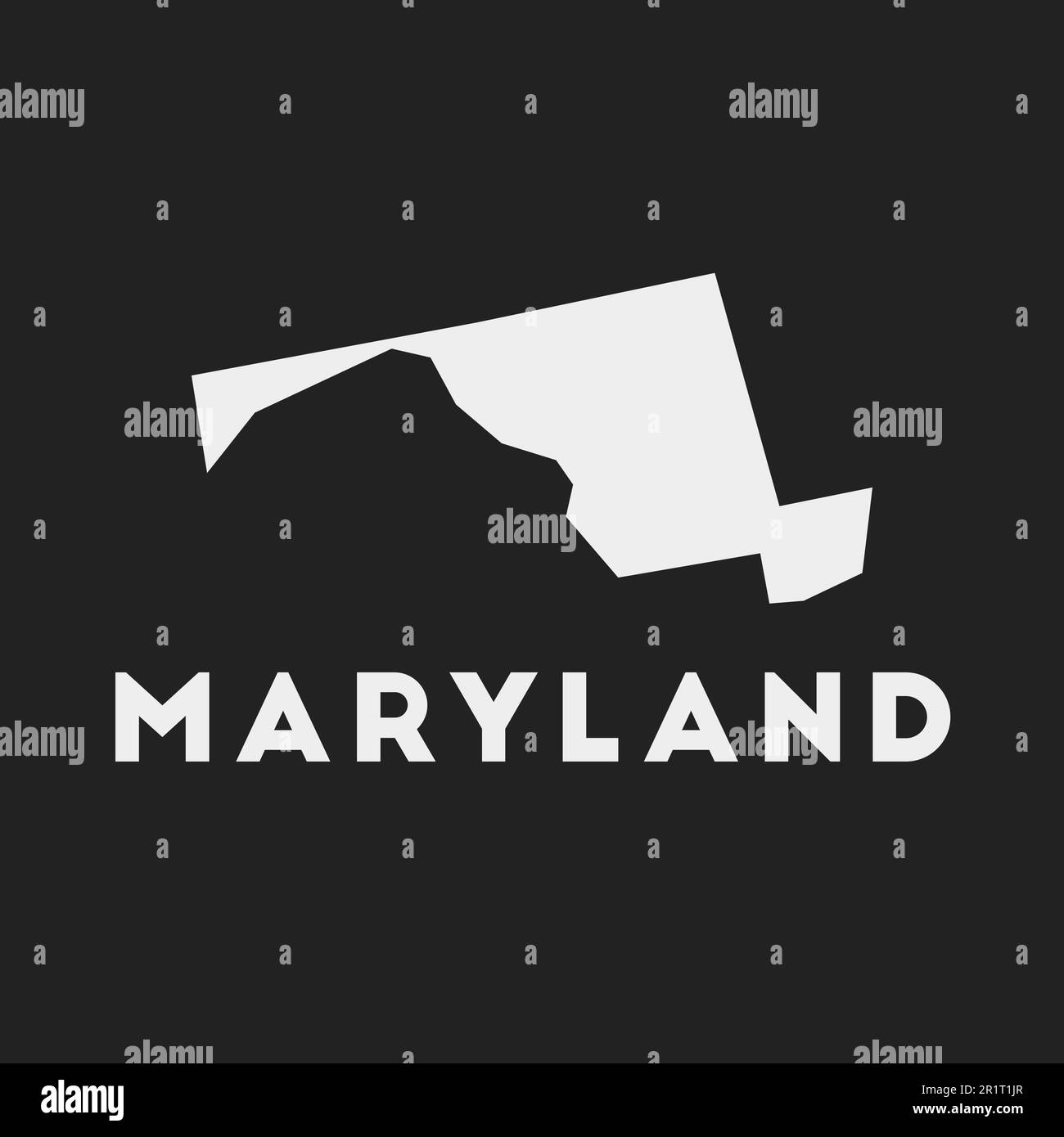 Maryland icon. Us state map on dark background. Stylish Maryland map