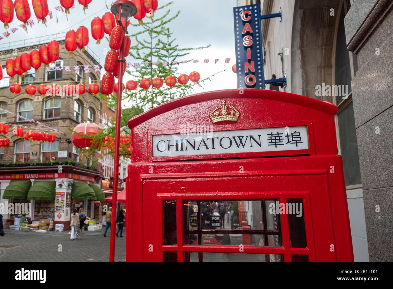 London- May 2023: Chinatown in Soho, London's West End Stock Photo