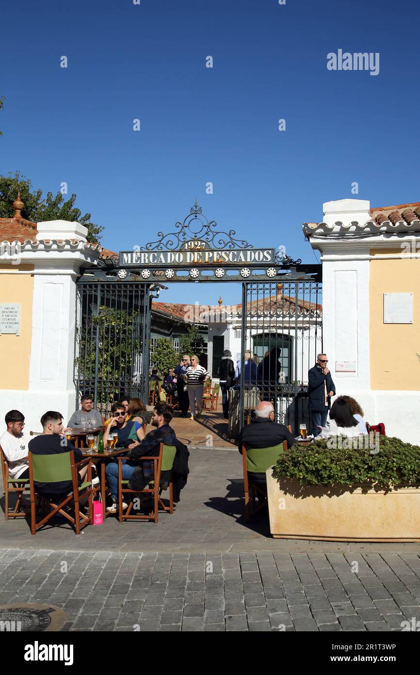 Fish Market. Traditional fish market with food stalls serving pinchos