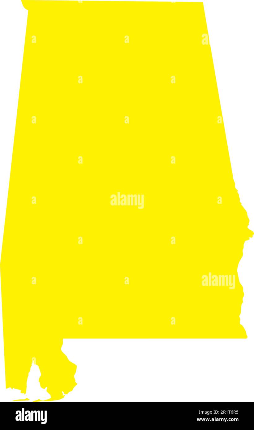 YELLOW CMYK color map of ALABAMA, USA Stock Vector Image & Art Alamy