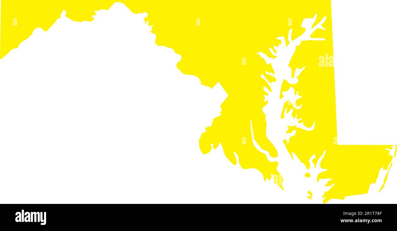 YELLOW CMYK color map of MARYLAND, USA Stock Vector Image & Art - Alamy