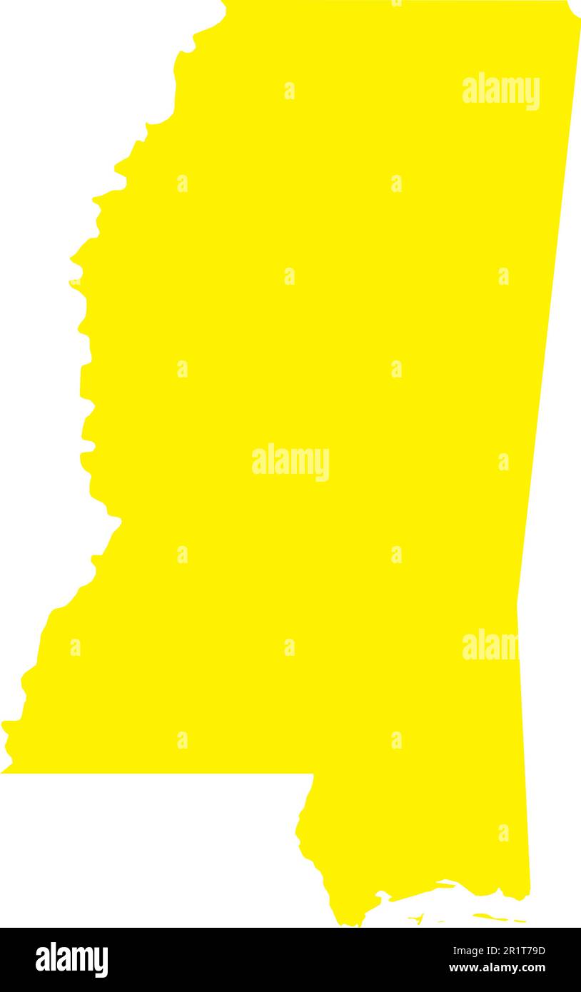 YELLOW CMYK color map of MISSISSIPPI, USA Stock Vector Image & Art - Alamy