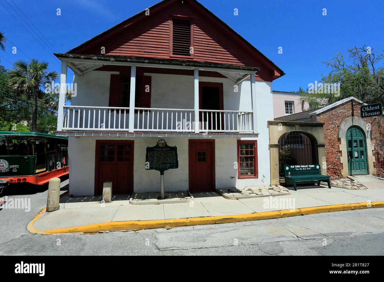 Tovar House, coquina wall, St. Augustine, Florida, USA, st augustine, saint augustine, street, old town, town, street, streets, tourists, attractions Stock Photo