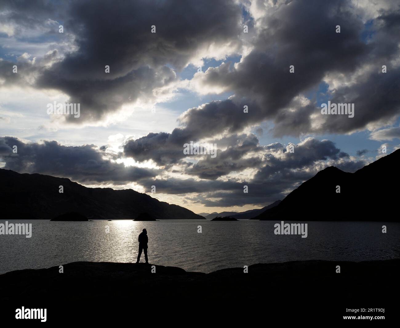 Evening clouds over Loch Hourn, Barrisdale Bay from Eilean Choinnich, Knoydart Stock Photo